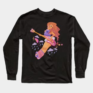 Cute Design „Base Guitar Girl“ | Kawaii Handmade Design | By Atelier Serakara Long Sleeve T-Shirt